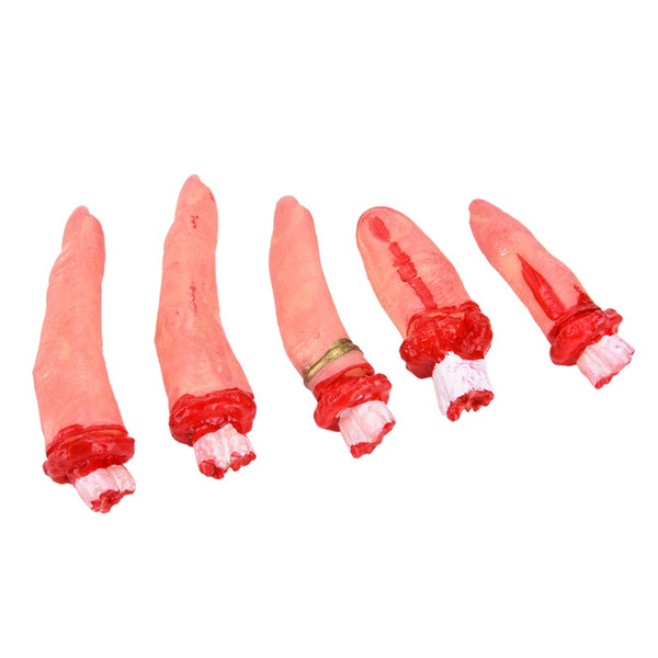 Wholesale-5Pcs/Set Hot Halloween Horror Bloody Severed Fingers Chopped Chop Fingers Adult Gag Toys B11