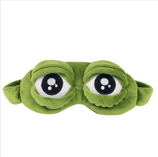 Funny Creative Pepe the Frog Sad Frog 3D Eye Mask Cover Cartoon Plush Sleeping Mask Cute Anime Gift