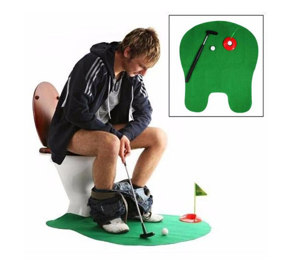 Potty Putter Toilet Golf Game Mini Golf Set Toilet Golf Putting Green Novelty Game Toy Gift for Men and Women