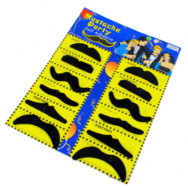 12pcs/set Halloween Party Costume Fake Mustache Moustache Funny Fake Beard Whisker Party Costume for Adult Kids