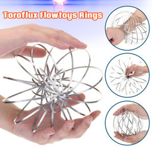 hot sales Funny Toys Xmax gifts metal Toroflux Flow ring Toy Holographic by While Moving Creates a Ring Flow Flow rings DHL