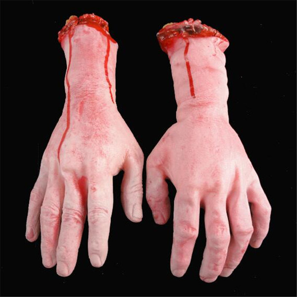 32x14cm Horror Halloween Latex Trick Toys Novelty Items Residual Limbs Broken Hand The Haunted House Property Bood-stained Hands