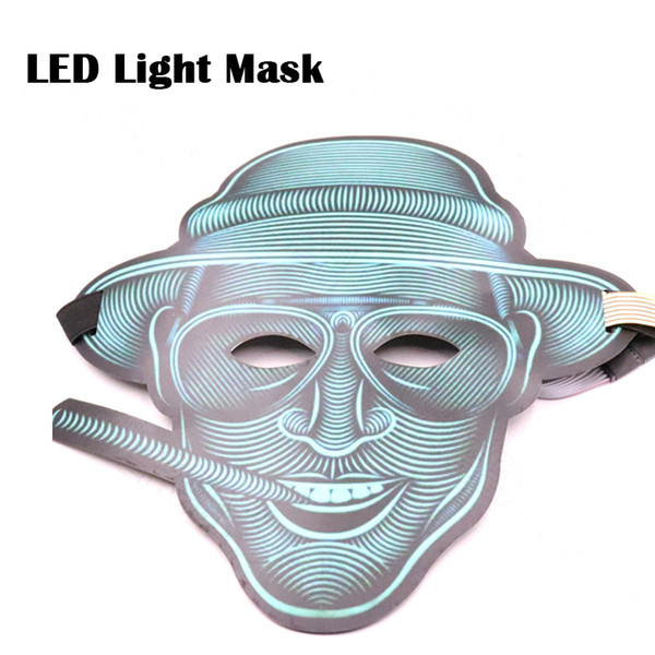 NEW Cool Face Full Sound Control Voice LED Light Mask Glossy Cosplay Party Mask