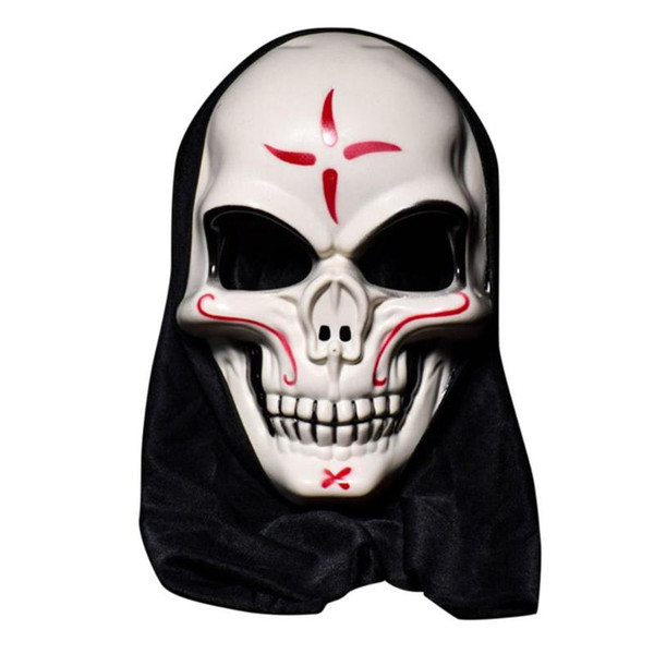 Halloween Horror Scary Devil Skull Skeleton Mask Forehead with Flower Adult Stage Party Cosplay Mask Accessories Kids Gag Toy