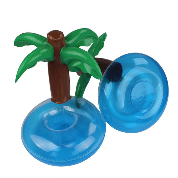 PVC Inflatable Drink Cup Holder Water Toys Donut Flamingo Coconut Tree Shaped Floating Mat Floating Pool Toys MA0009A