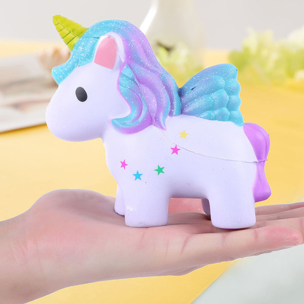 Squishy Toys Keychains Slow Rising Jumbo Kawaii Cute Colored Unicorn Creamy Scent for Kids Party Toys Stress Reliever Toy