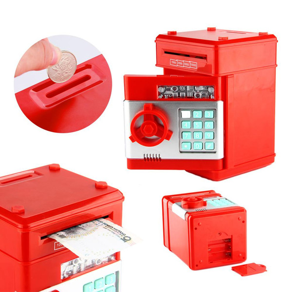 Electronic Piggy Bank Toy Digital Coins Cash Deposit Money Box Mini Password ATM Machine Novelty & Gag Toys for Kids Children