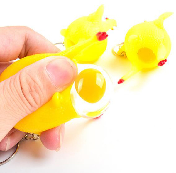 Lay Egg Chicken Toys Antistress Toy Funny Prank Chicken Novelty Chick Lay Eggs Chicken Key Chain Children Toys Gags Practical Joke Interesti