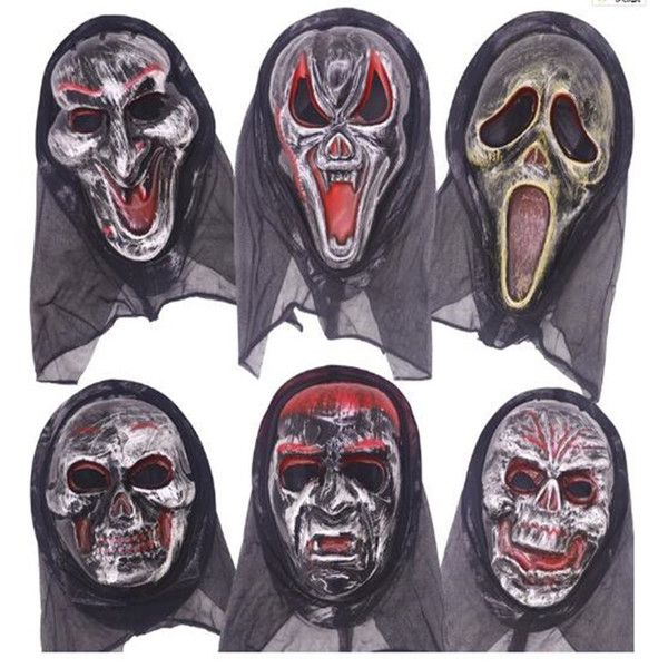 Halloween 2018 surprise mask Ghost Festival horror frightening retro toys antique bleeding ghost mask skull tip