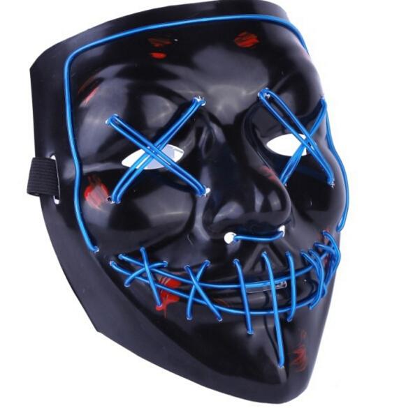 Best price LED Light Mask Up Funny Mask from The Purge Election Year Great for Festival Cosplay Halloween Costume New Year Cosplay