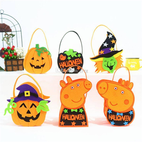 Bag For Children Kids Halloween Decoration Colorful Halloween Candy Bag Gift Bags Cartoon Animal Pumpkin Trick Or Treat Bag
