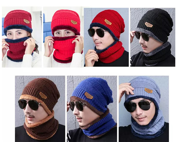 Hot Sale Mask hat with scarf Fashion Winter Spring Sports Beanies Casual Knitted Hip Hop hats 
