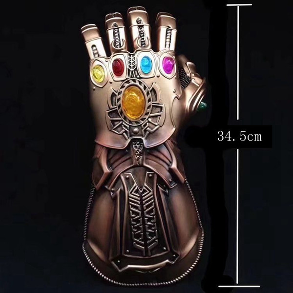 2018 Movie Avengers 3 Infinity War Thanos Infinity Glove PVC Hand Gauntlet Movable Fingers Cosplay Prop At Halloween Party With Retail Box
