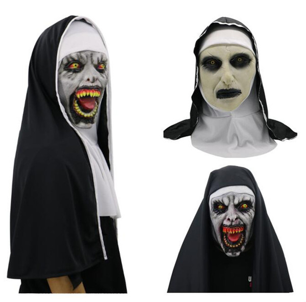 Halloween The Nun Horror Mask Cosplay Valak Scary Latex Masks Full Face Helmet Demon Halloween Party Costume Props 2018
