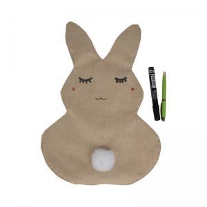 Linen Rabbit Garden Flag 31*45cm DIY Blank Easter Bunny Hanging Flag Indoor Outdoor Home Banner Flags Party Supplies OOA6212