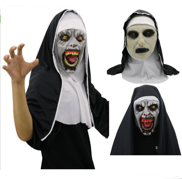 Halloween The Nun Horror Mask Cosplay Valak Scary Latex Masks Full Face Helmet Demon Halloween Party Costume Props 2018 New