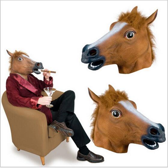 new Halloween mask Creepy Horse Mask Head Halloween Costume Theater Prop Novelty Latex Rubber good item