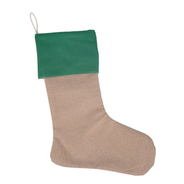12*18inch 2017 New high quality canvas Christmas stocking gift bags Xmas stocking Christmas decorative