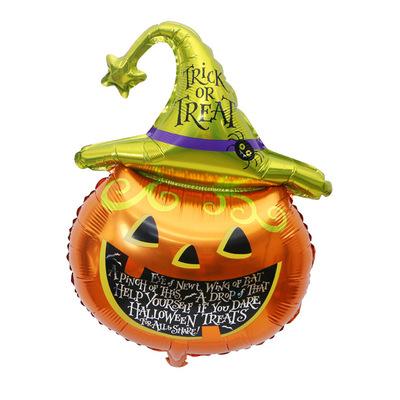DHL free 10 style Halloween garniture Black Bats Pumpkin Head Aluminum Foil Balloon Halloween Party Decorative Balloons