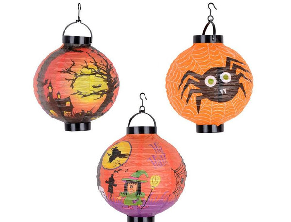 Light Halloween pumpkin Lantern Festival paper lantern lamps waterproof 10in white Color lanterns Hallowmas paper lantern kids toys
