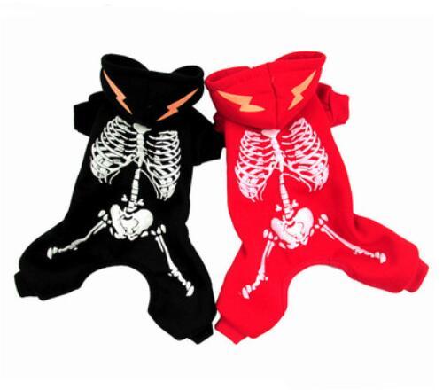 The new fall and winter clothing pet dog luminous skeleton Halloween Supplies Christmas