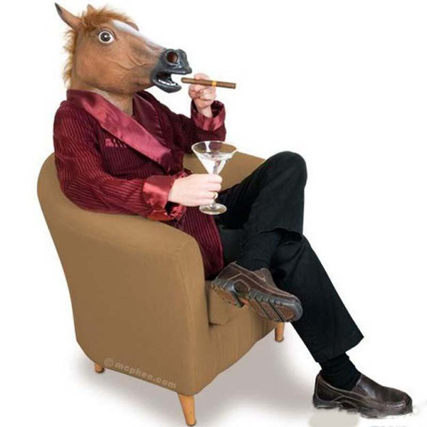 Creepy Horse Mask Head Halloween Costume Theater Prop Novelty Latex Rubber Party Masks horse head latex mask C21