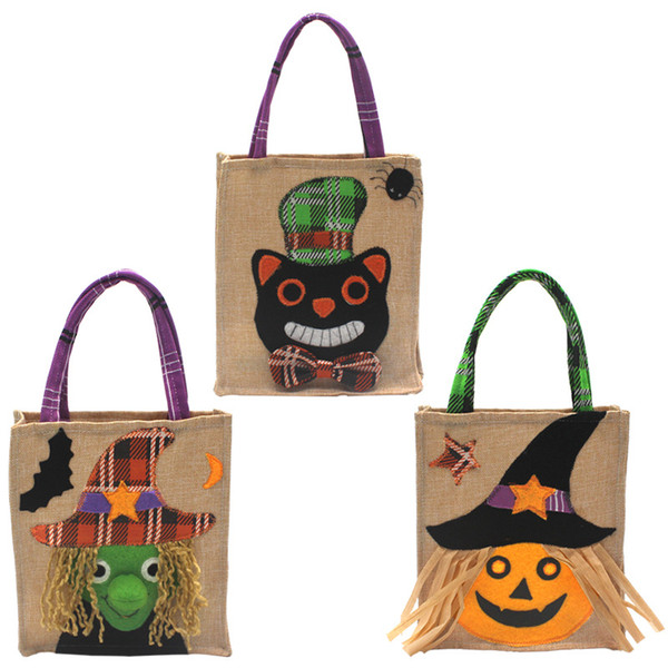 Halloween Decorations Non-woven Witch Pumpkin Tote Bags Children Kids Party Festival Candies Cookies Apple Gift Bags T179