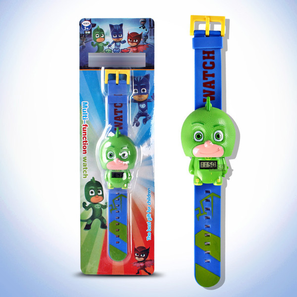 Reail New Halloween Gifts Kids Supermen watch Party Costume PJ MASKS Multi-function watch for Boys Girls Pajamas Men Dress Up HD1