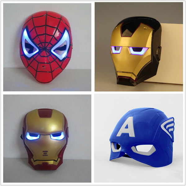 Christmas LED Glowing superhero mask for kid & adult Avengers Marvel spiderman ironman captain america hulk party mask