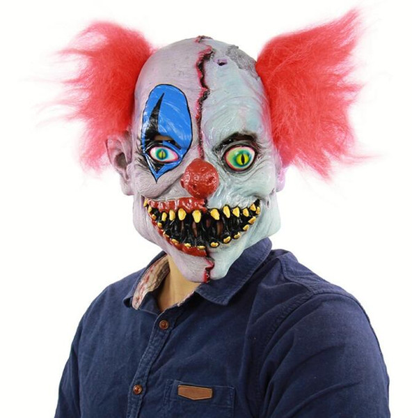 Halloween Horror Rotten Face Clown Latex Ghost Mask Cosplay Props Dress Up Head Cover Bar Festival Atmosphere Dress Up Wholesale