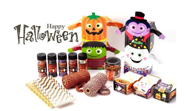 Halloween Cookies DIY Biscuit Box Creative Funny Pumpkin Ghost Food Dim Sum Carton Candy Bag Box