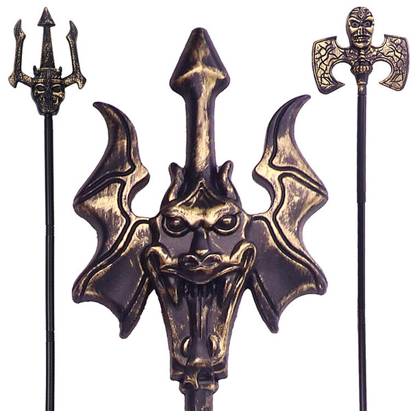 Hot halloween toys magician scepter trigeminal decorative props with double sided bat ghost head as a special Halloween magic stick on sale