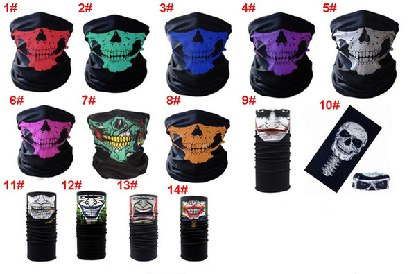 14 Colors Halloween Skull Face Mask Multipurpose Outdoor Sports Riding Warm Ski Caps Headband Wrist Grip Cycling Motorcycle Face Mask