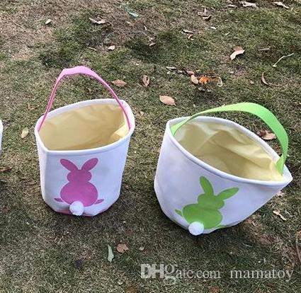 Canvas Jute Rabbit ears Easter Basket Rabbit DIY handbag Ears Put Easter Eggs Bag Hot candies baskets