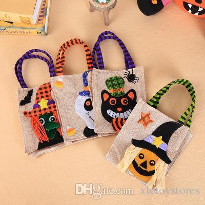 Halloween Decorations Non-woven Witch Pumpkin Tote Bags Children Kids Party Festival Candies Cookies Apple Gift Bags Free Shipping T179