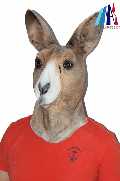 Latex kangaroo Animal Full Head Mask Halloween Cosplay Costume Party Carnival Fancy Dress