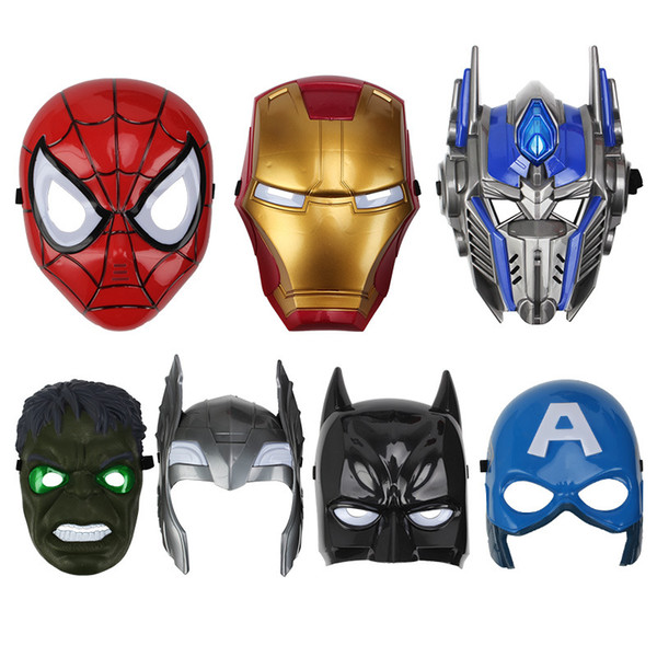 LED Masks Children Animation Cartoon Spiderman Light Mask Masquerade Full Face Masks Halloween Costumes Party Gift# o86