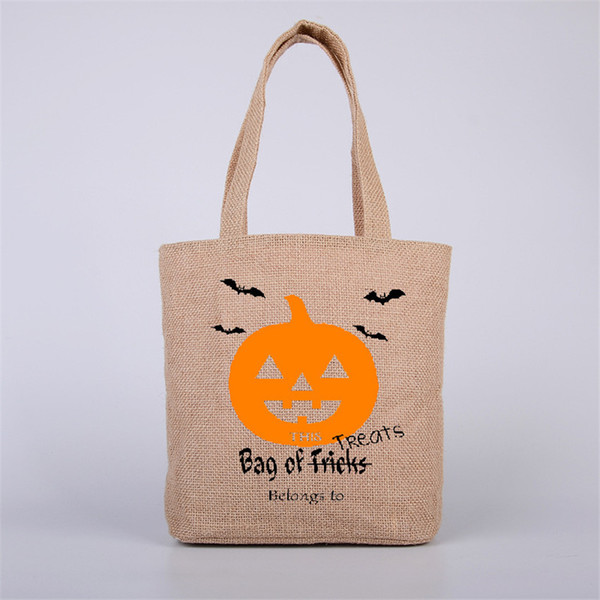 Halloween Gift Sack Bags Pumpkin Devil Handbags Candy Gift Bag Cartoon Canvas Tote Reuseable Spider Printed Shoulder Bag