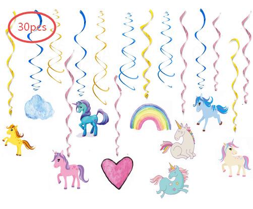 30pcs Unicorn Hanging Swirl Decorations Unicorn Party Decorations Unicorn Birthday Party Supplies