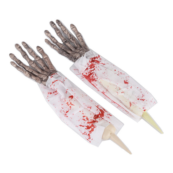 Halloween Gift Cloth fake hand Skeleton Hand props Spoof toys Blood prosthesis with blood Halloween collocation