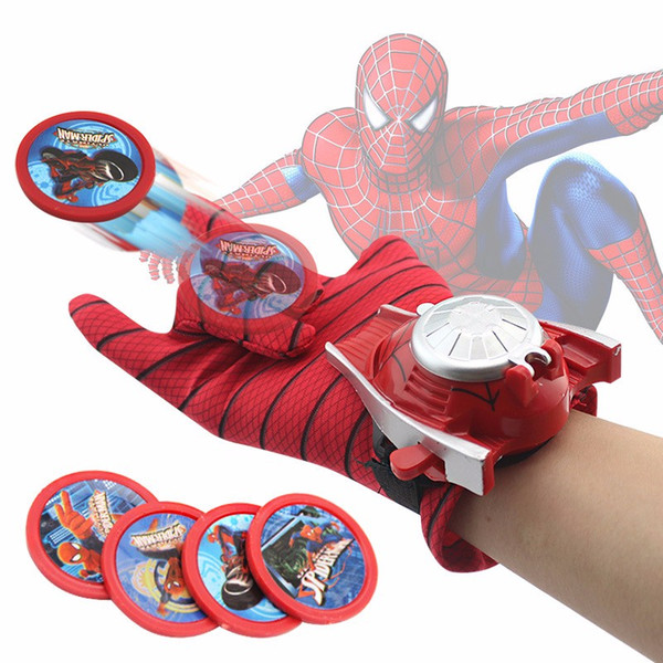 5 styles PVC 24cm Glove Action Figure Spiderman Launcher Toy Kids Suitable Spider Man Cosplay toys(free to Russia)