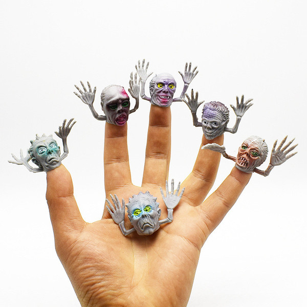 Funny Finger toy PVC ghost head fingering mini finger set toy can hold a small toyChristmas spoof creative surprise toy