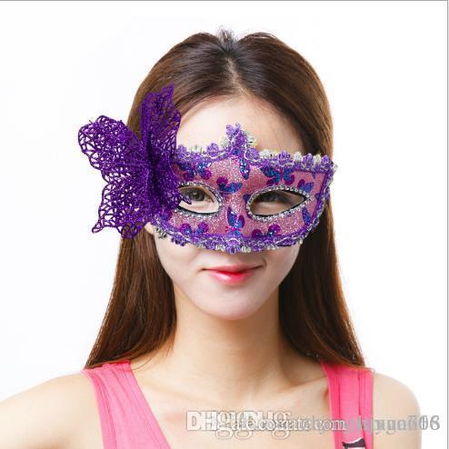 Bursting Halloween Costume Dance Venice color painted Princess Party Mask Christmas bow mask