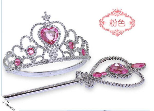 Frozen crown magic wand princess headdress Halloween party heart drill hoop set