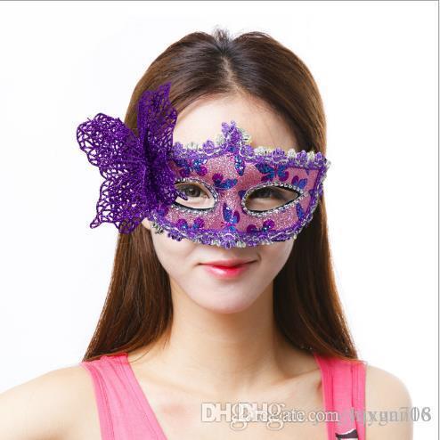 Bursting Halloween Costume Dance Venice color painted Princess Party Mask Christmas bow mask