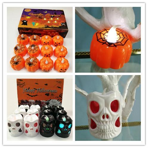 Halloween pumpkin lights Bar KTV decorative props spider web skull night light led plastic small lantern