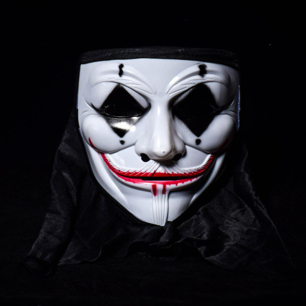 Top Selling V For Vendetta Halloween Horror Mask Clown Ghost Head Stage Street Dance Adult PVC Mask