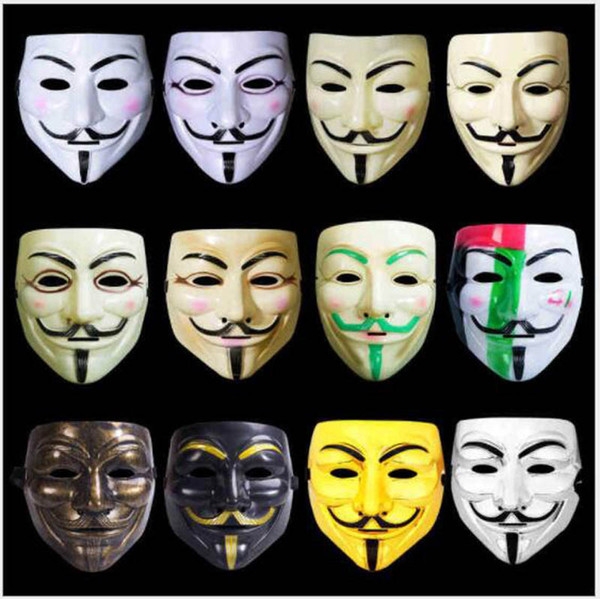 V for Vendetta Mask Costume Face Mask Halloween costume ball prom mask Plastic Halloween Supplies XT