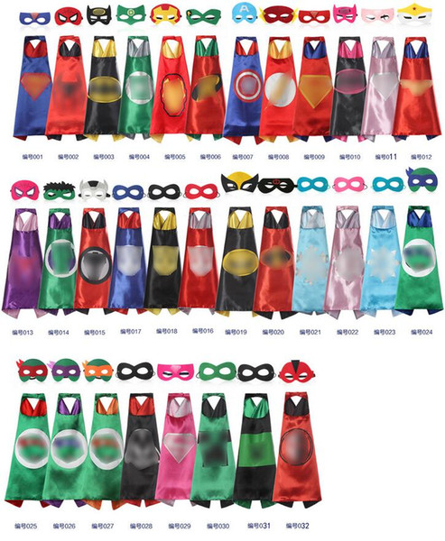 70*70CM Cape Double layer Super Hero Cape Mask Cartoon Costume for Children Halloween Party Costumes for Kids Children's halloween costumes