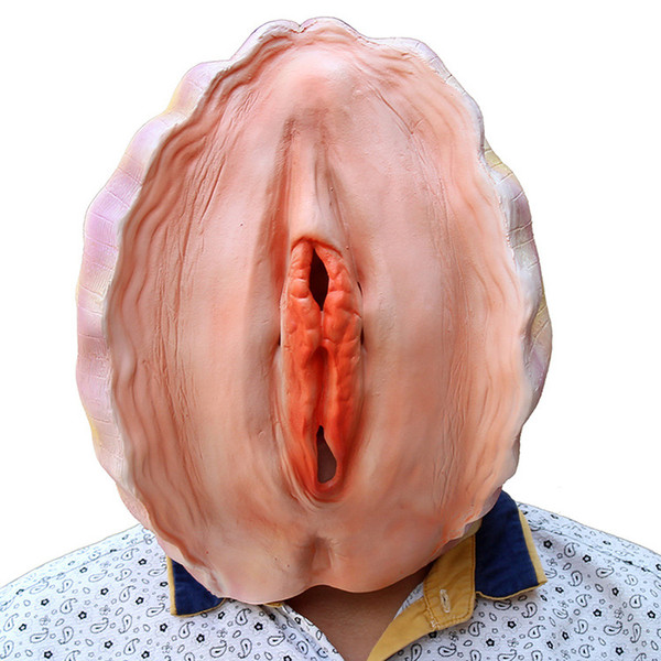 Hot Creative Funny Creepy Latex Mask Shell Hedging Theater Prank Prop Crazy Masks Halloween Party Costume